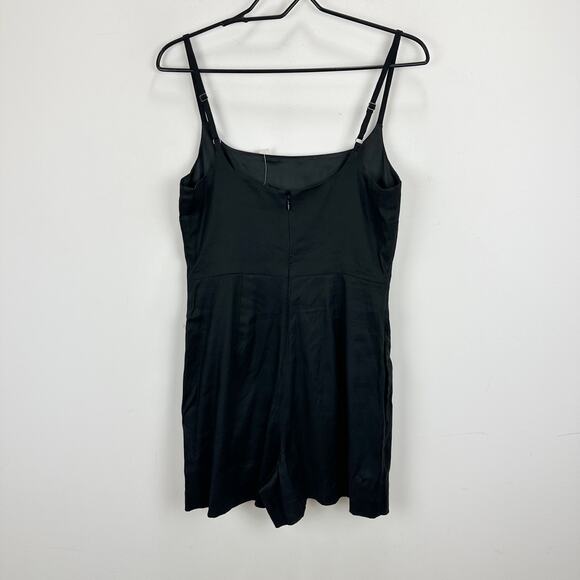 Madewell Squareneck Romper Jet Black Minimalist Linen Blend Classic US 6 NWT - Picture 14 of 15